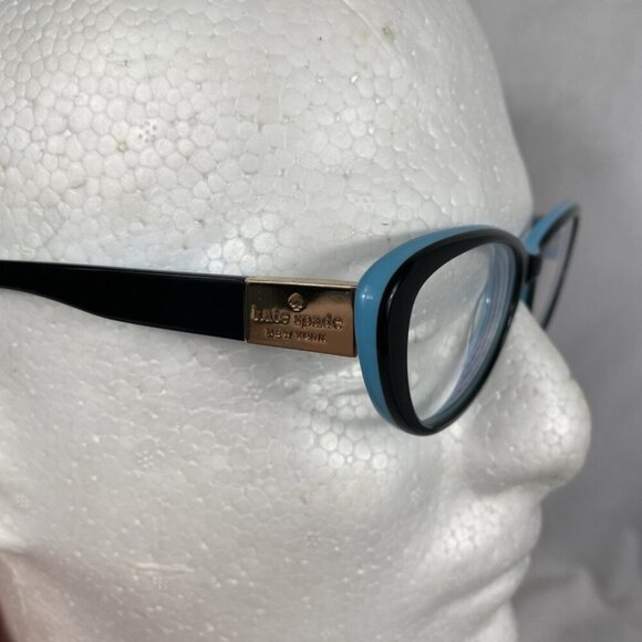 Kate Spade Black Teal Blue Interior Cat Eye Eyeglasses Stephie 0JRH 49 15 135 - Picture 3 of 9